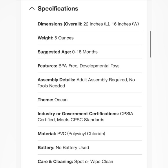 Hoovy Inflatable Tummy Time Water Play Mat Ocean Theme Toy for Baby 0-18 Months - Picture 11 of 11